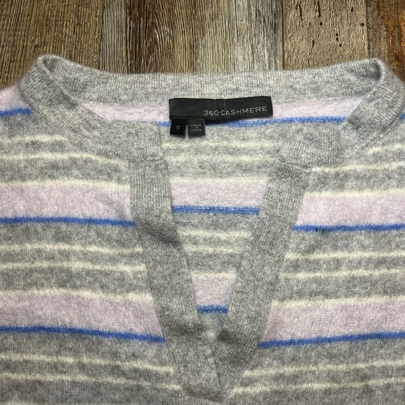 360 Cashmere Rosa V Neck Sweater in Heather Grey Multi Women’s Size Small - Picture 4 of 7